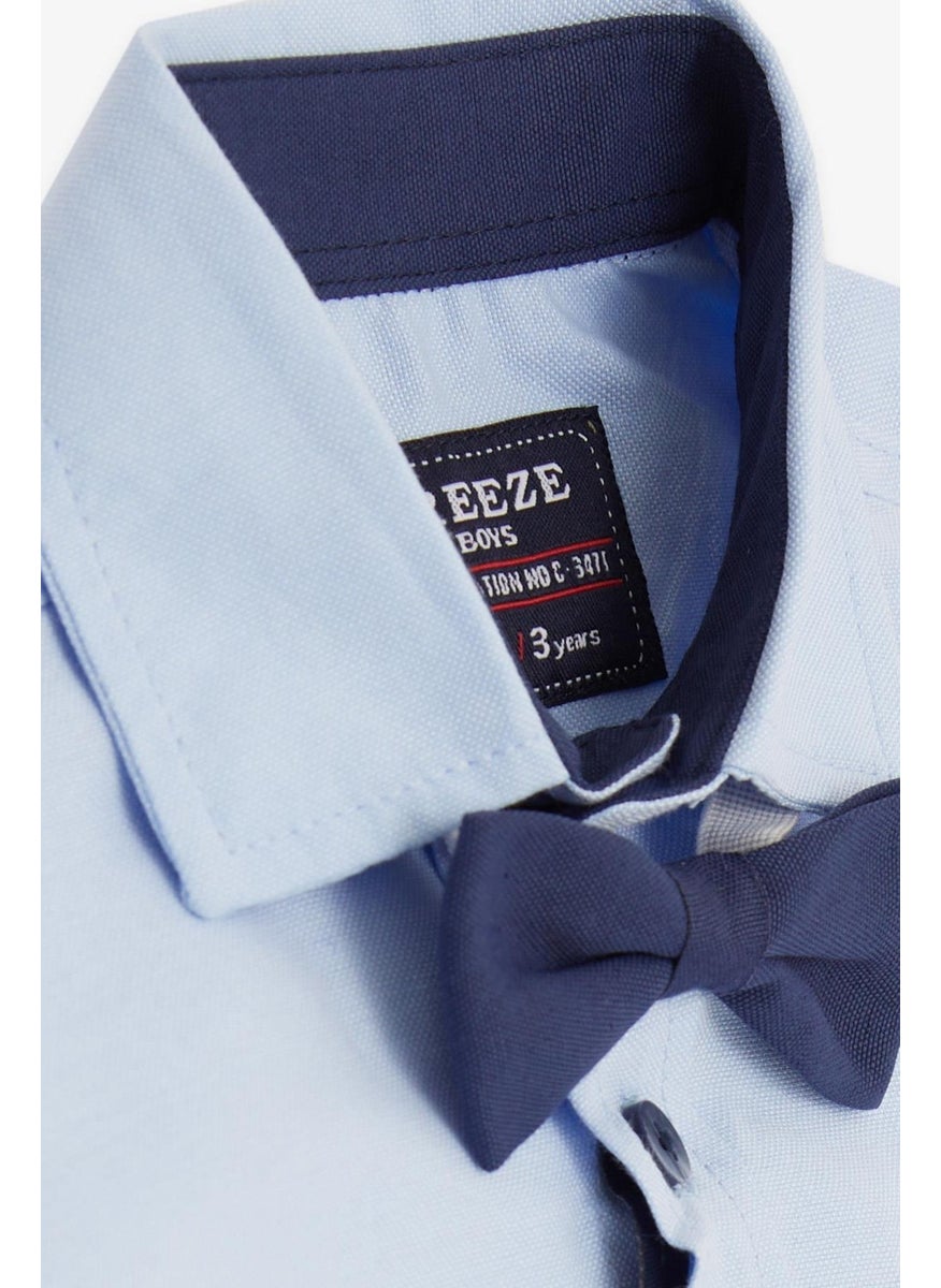 Breeze Girls & Boys Boy Shirt with Bow Tie, Age 3-7, Blue