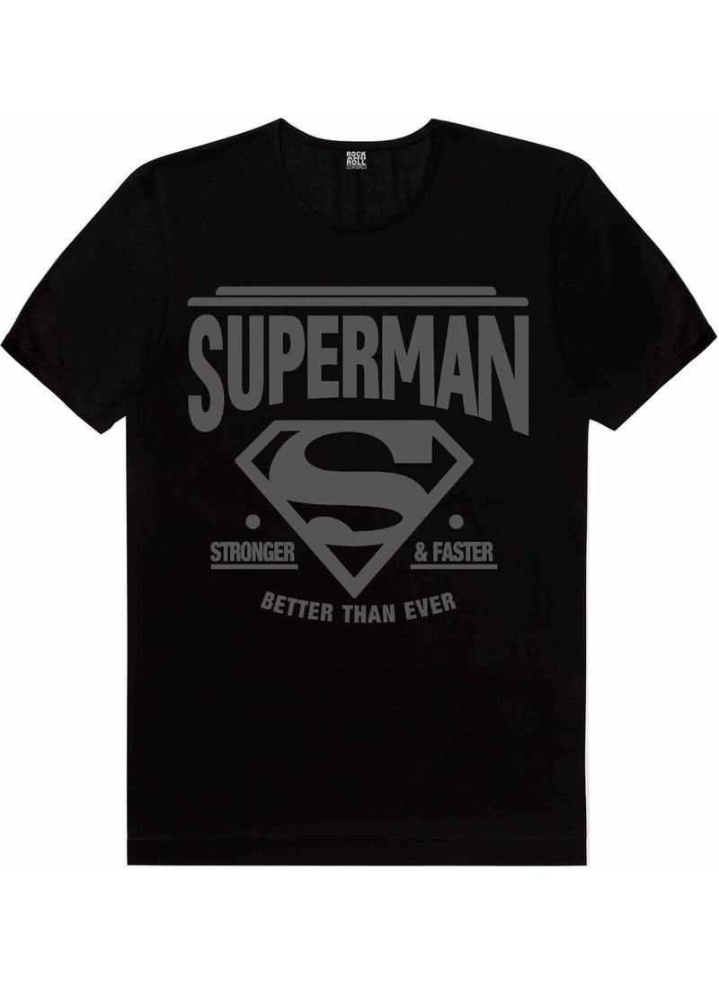 Superman Black Short Sleeve Unisex Kids T-Shirt