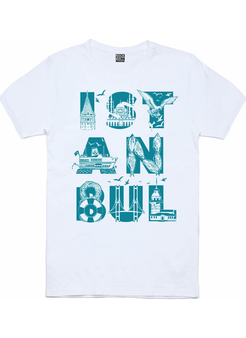 Istanbul Letters White Short Sleeve Unisex Kids T-Shirt