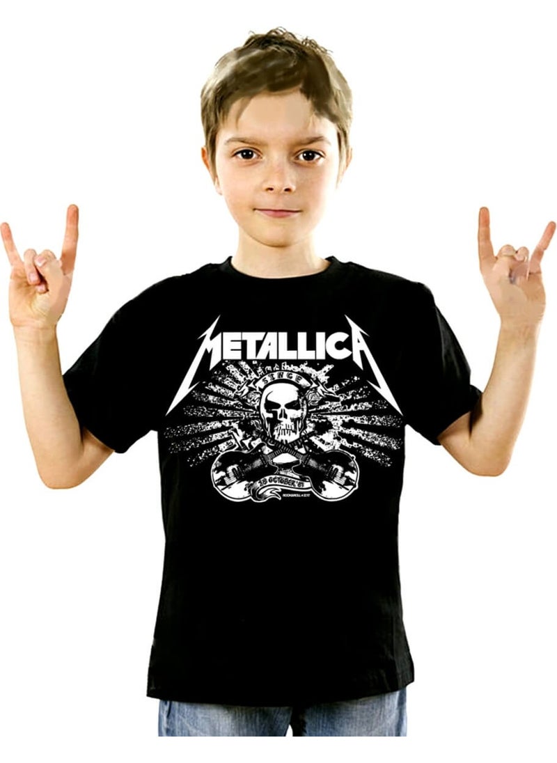 Metallica Skull Black Short Sleeve Unisex Kids T-Shirt