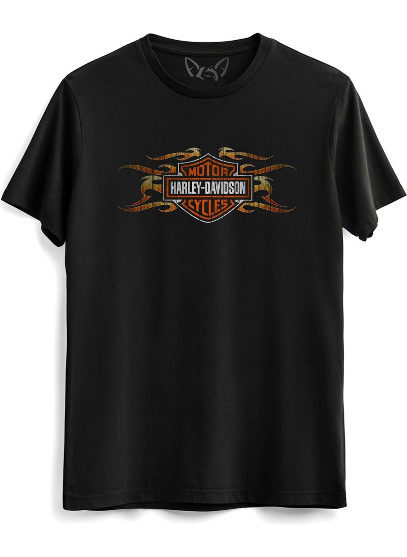 Motorcycle Rider Picture Printed Kids Black Tshirt