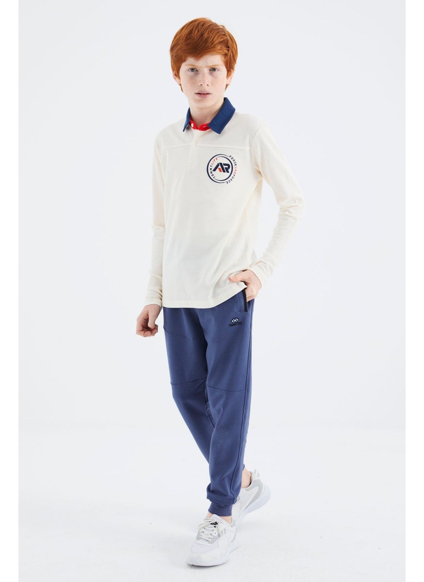 Ecru Polo Neck Boy T-Shirt - 11172