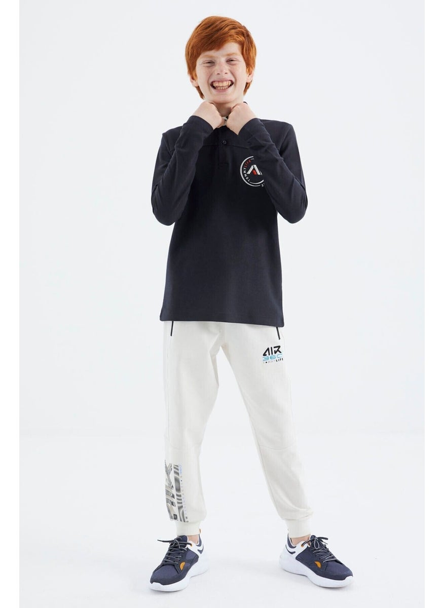 Navy Blue Polo Neck Boy T-Shirt - 11172