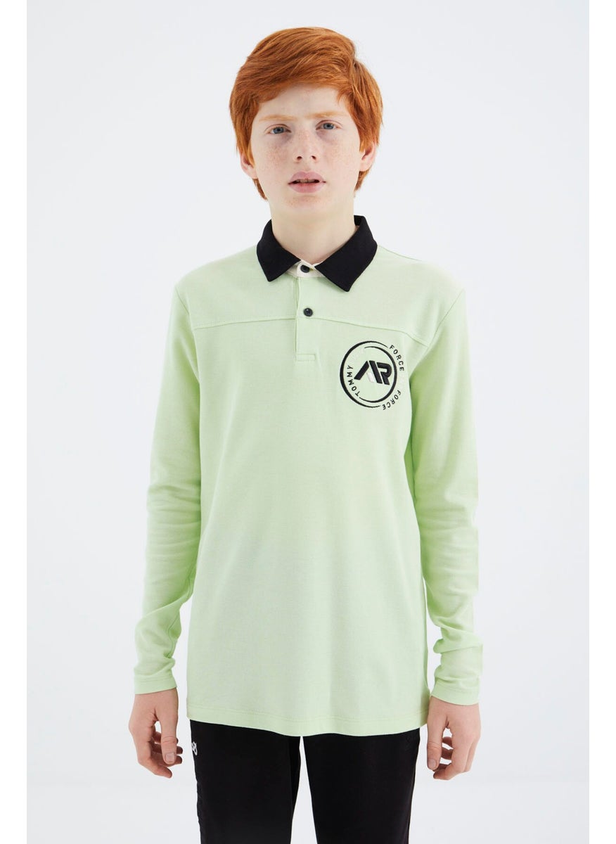 Light Green Polo Neck Boy T-Shirt - 11172