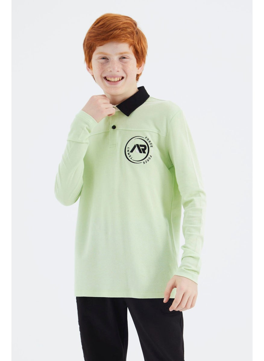 Light Green Polo Neck Boy T-Shirt - 11172