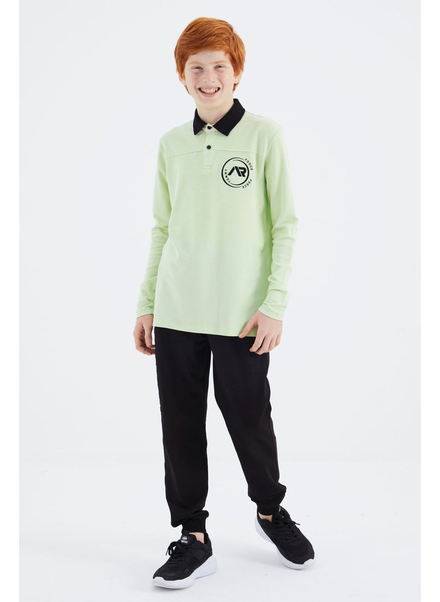 Light Green Polo Neck Boy T-Shirt - 11172