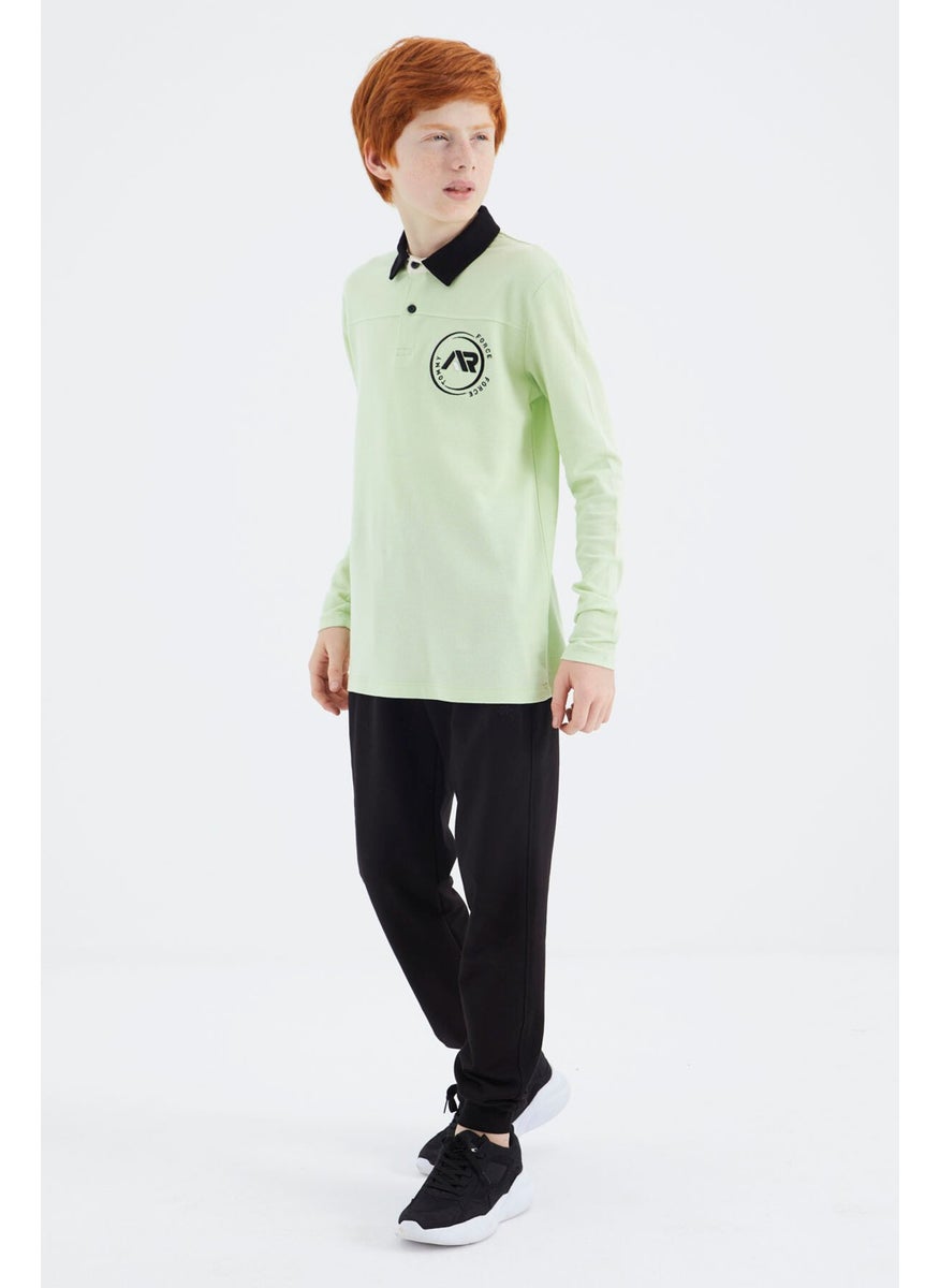 Light Green Polo Neck Boy T-Shirt - 11172