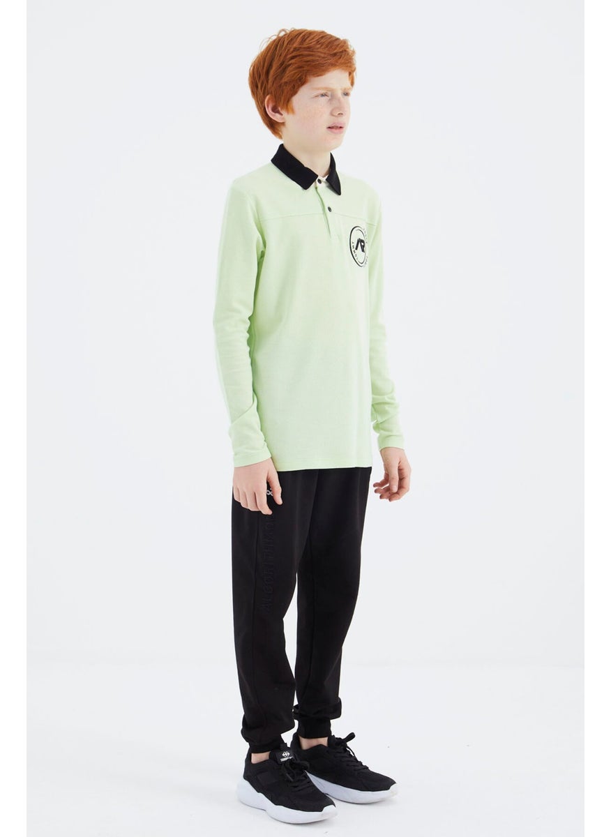 Light Green Polo Neck Boy T-Shirt - 11172