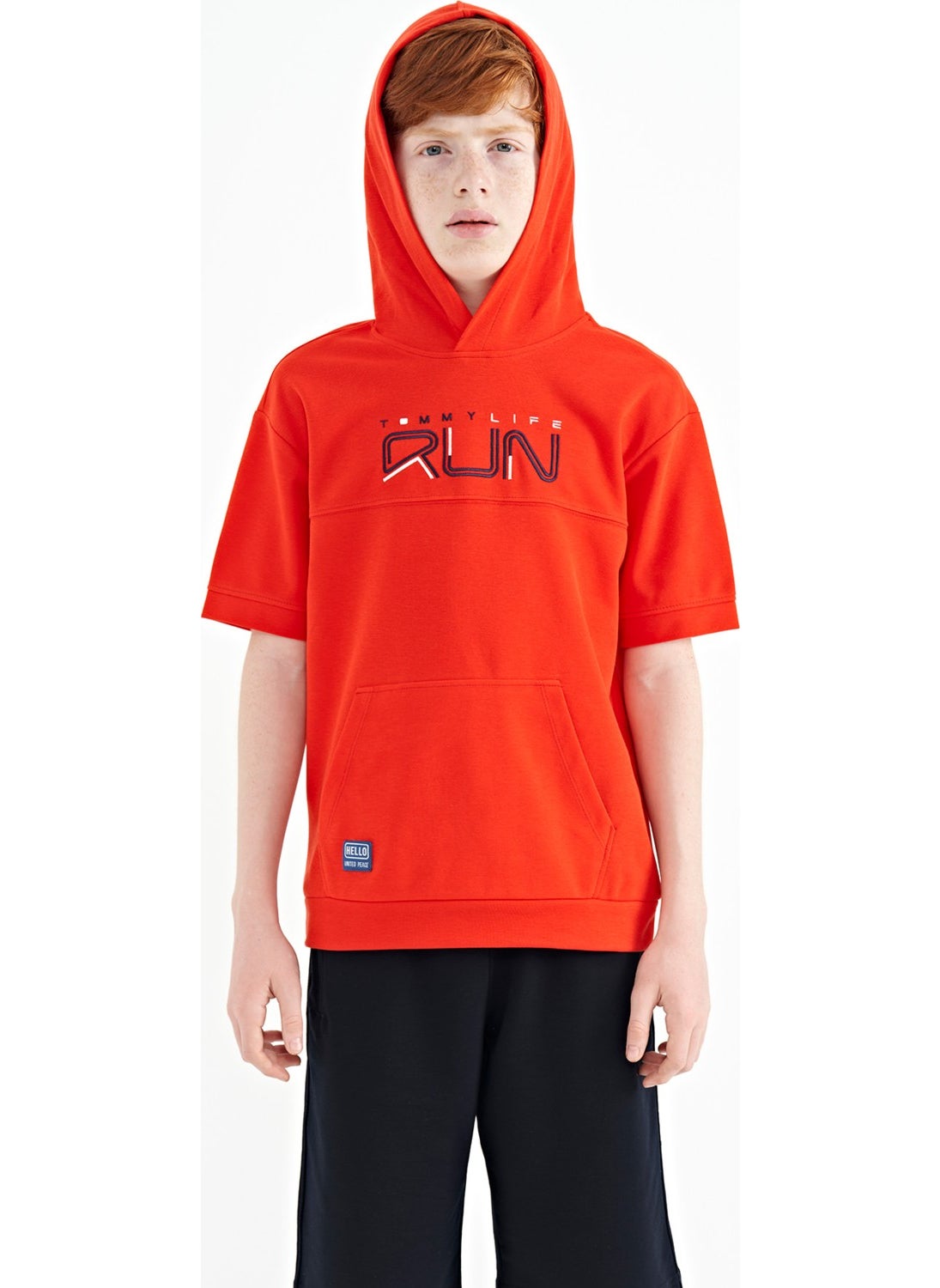 Fiesta Kangaroo Pocket Hooded Oversize Boy T-Shirt - 11160