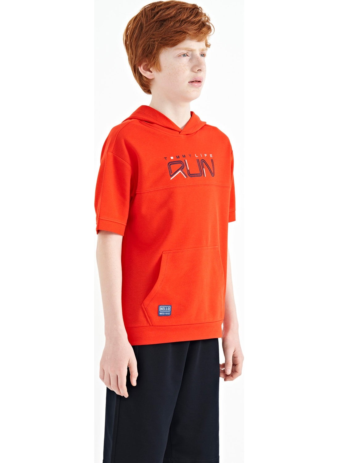 Fiesta Kangaroo Pocket Hooded Oversize Boy T-Shirt - 11160