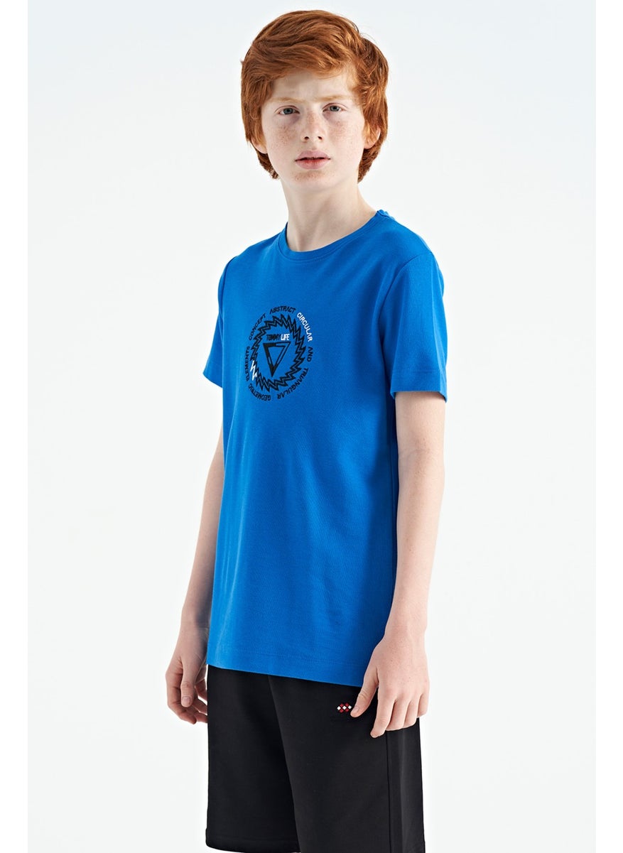 Saks Embroidery Detailed O Neck Standard Pattern Boy T-Shirt - 11115