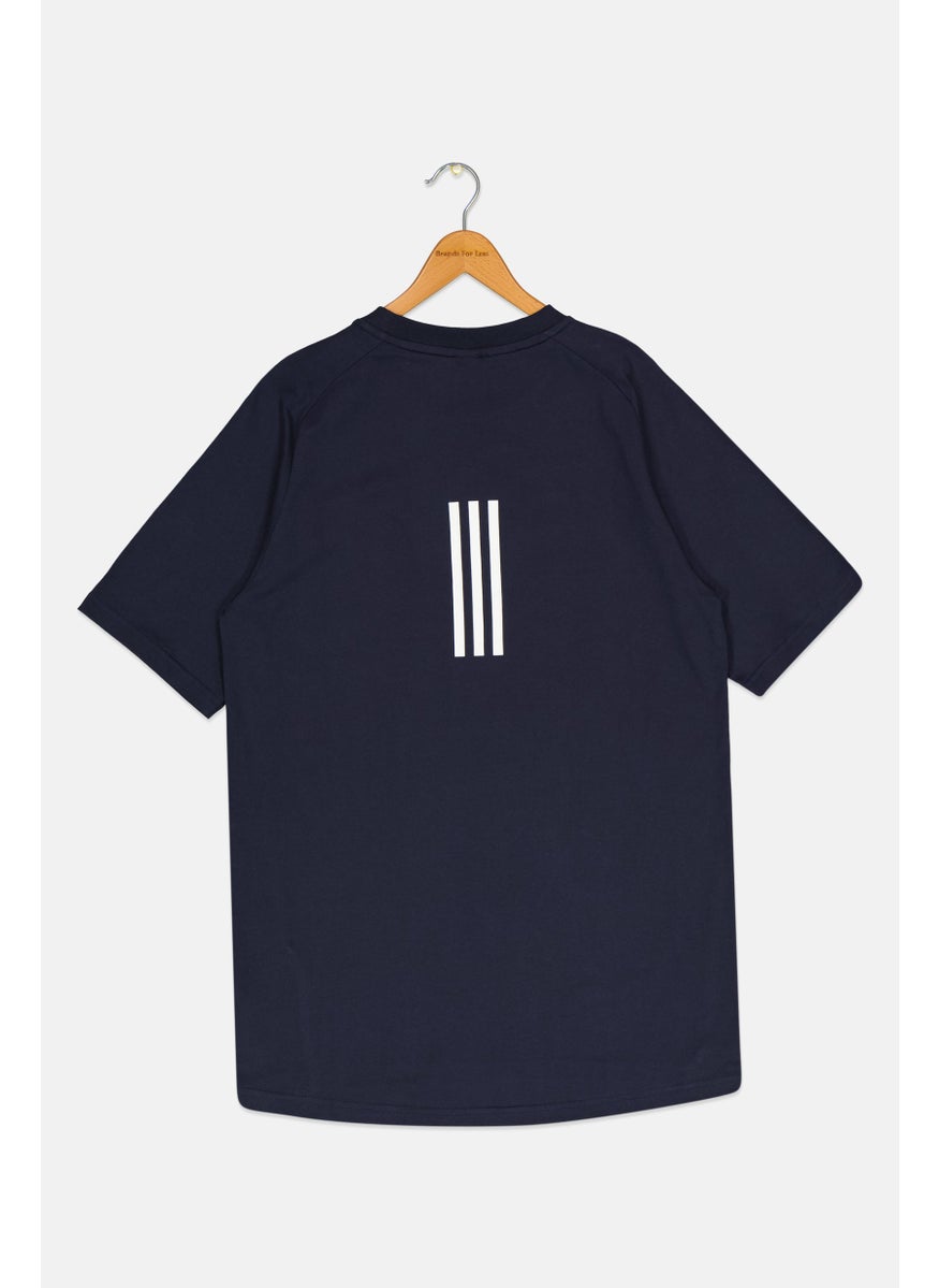 Kids Boy Sportswear Fit Short Sleeves Outdoor T-Shirt, Navy