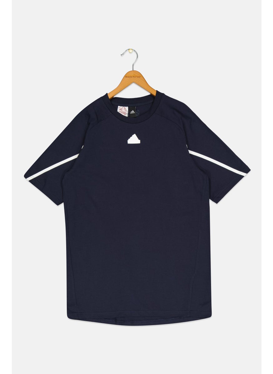 Kids Boy Sportswear Fit Short Sleeves Outdoor T-Shirt, Navy