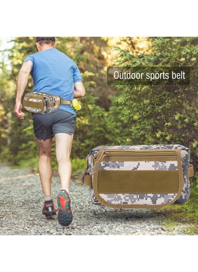 Oxford Cloth Outdoor Sport Waist Bag for Cycling Mountain Climbing Fishingcamouflage gray