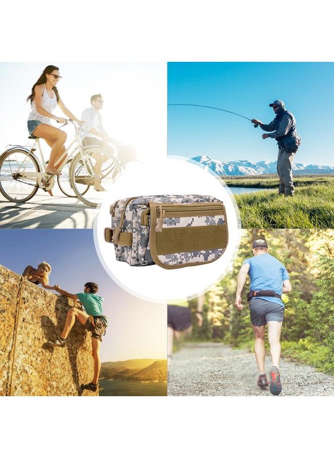 Oxford Cloth Outdoor Sport Waist Bag for Cycling Mountain Climbing Fishingcamouflage gray