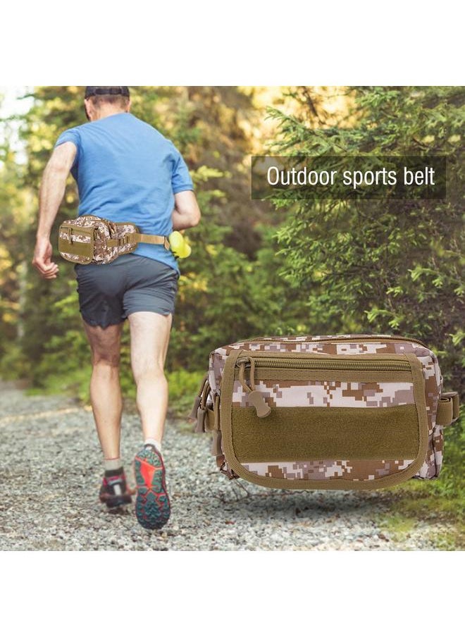 Oxford Cloth Outdoor Sport Waist Bag for Cycling Mountain Climbing Fishingcamouflage brown