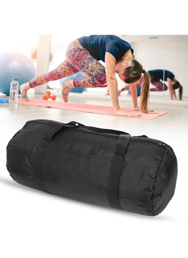 Polyester Sport One Shoulder Travel Package Cylinder Bag for Workout Training Black