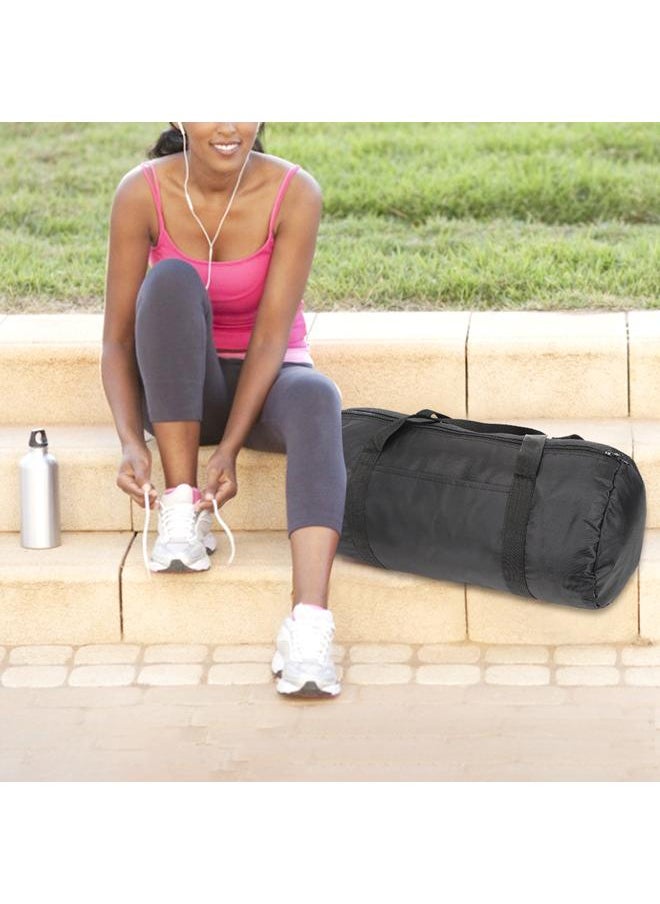 Polyester Sport One Shoulder Travel Package Cylinder Bag for Workout Training Black