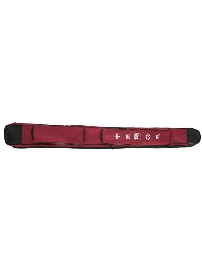 Chinese Martial Arts Thick Canvas Single layer Sword Multifunction Shoulder Carry Bag(Dark Red)