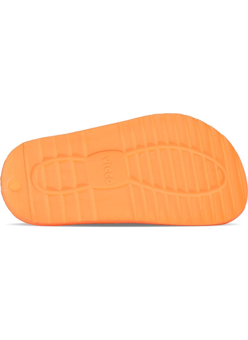 Gibli II Printed Baby Boy Orange Slippers
