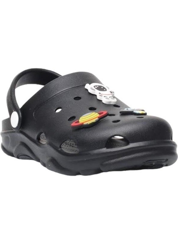 Non-Slip Sole Sea Beach Pool Kids Slippers Black