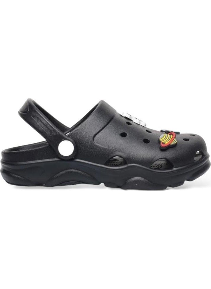 Non-Slip Sole Sea Beach Pool Kids Slippers Black