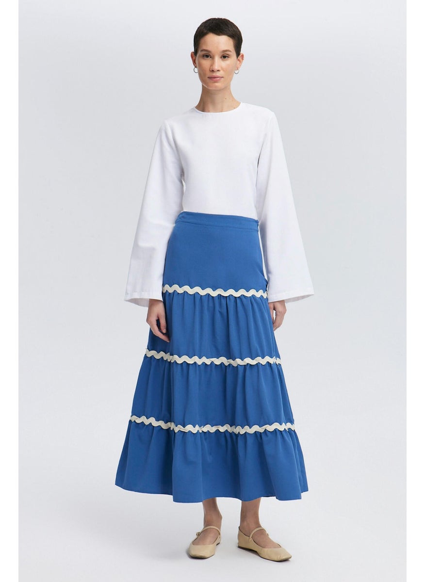 Flounce Skirt with Stripe Detail