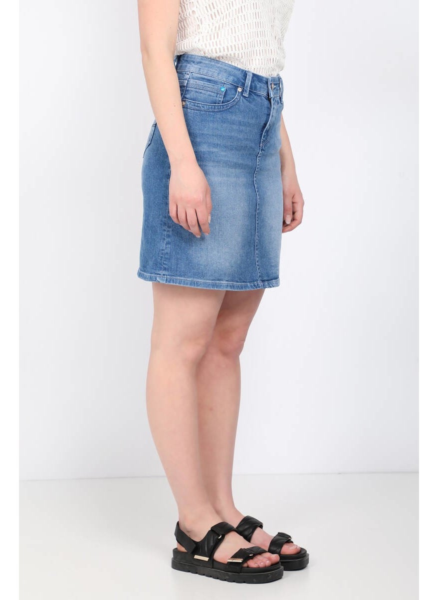 Women's Light Blue Jean Midi Skirt