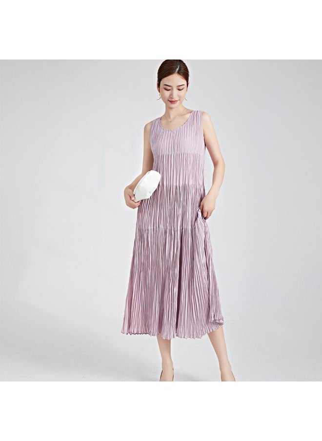 Miyake Handmade Pleated Skirt Summer Women's Strap Vest Skirt High-end Long Skirt Women's French Dress