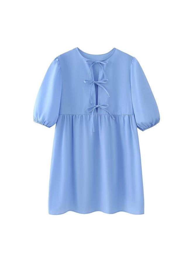 Europe And The United States Summer Women's Fashion Lace Solid Color Loose Skirt Dress Women C 62 8
