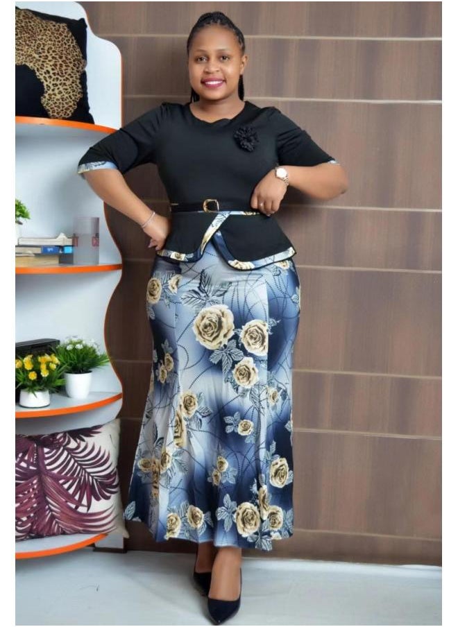 2xl 6xl Large Size Women's New Mother Top Skirt Two-piece Set Direct Jx504