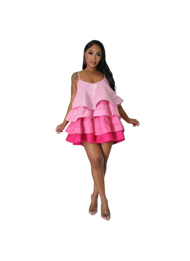 0442 European And American Fashion Women's Clothing Popular U-collar Strap Pettiskirt Satin Skirt New
