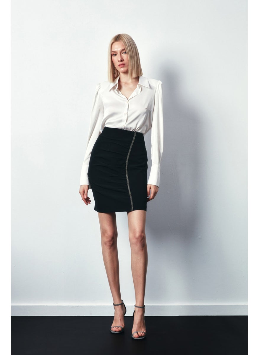 Accessory Striped Skirt - Black