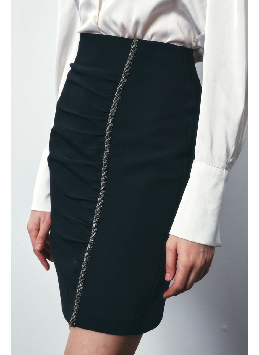 Accessory Striped Skirt - Black