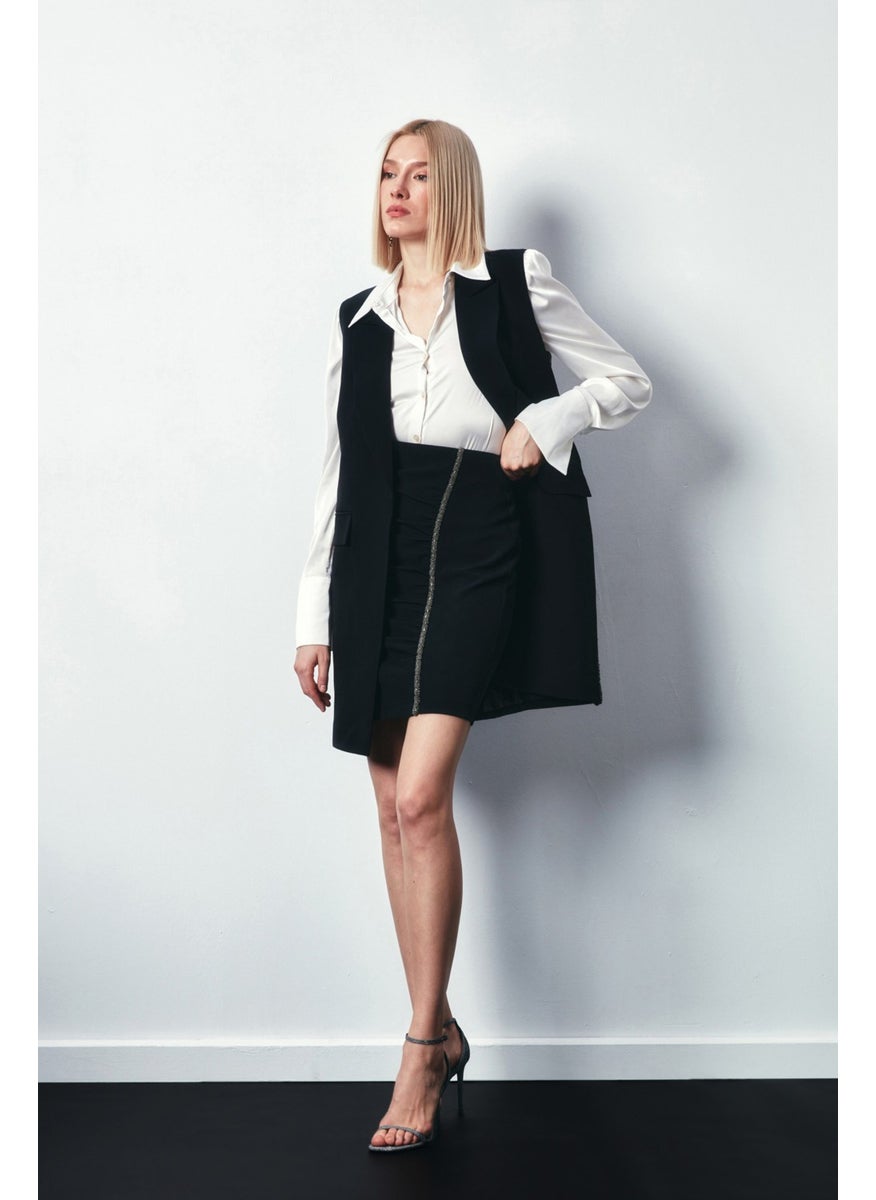 Accessory Striped Skirt - Black