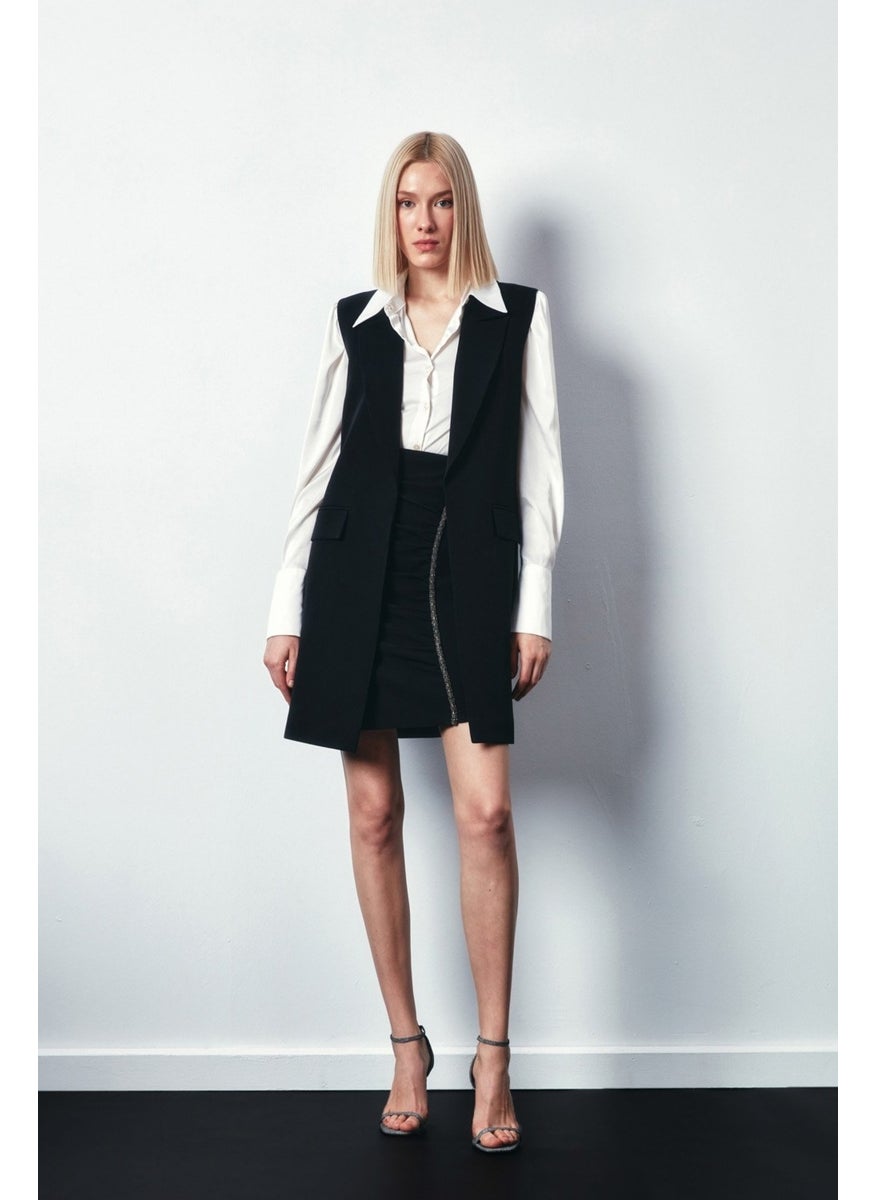 Accessory Striped Skirt - Black