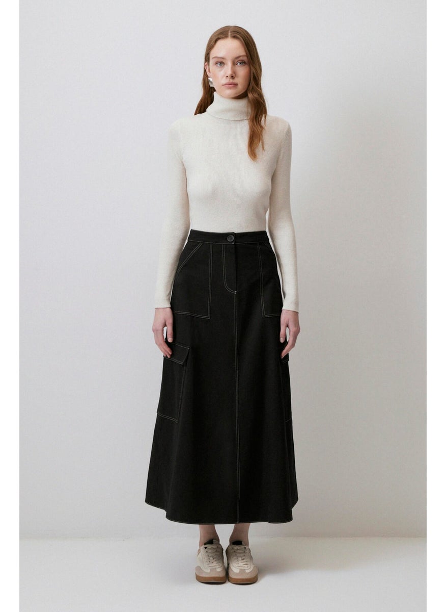 A Cut High Waist Skirt