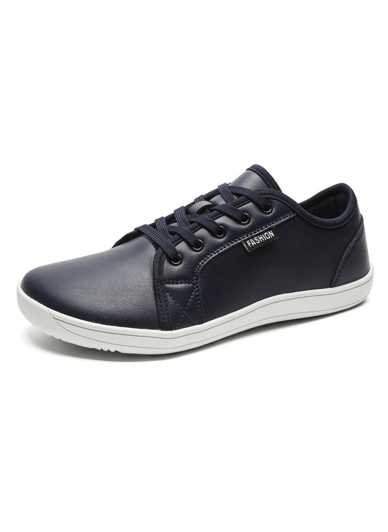 Unisex Casual Wide Leather Shoes Blue
