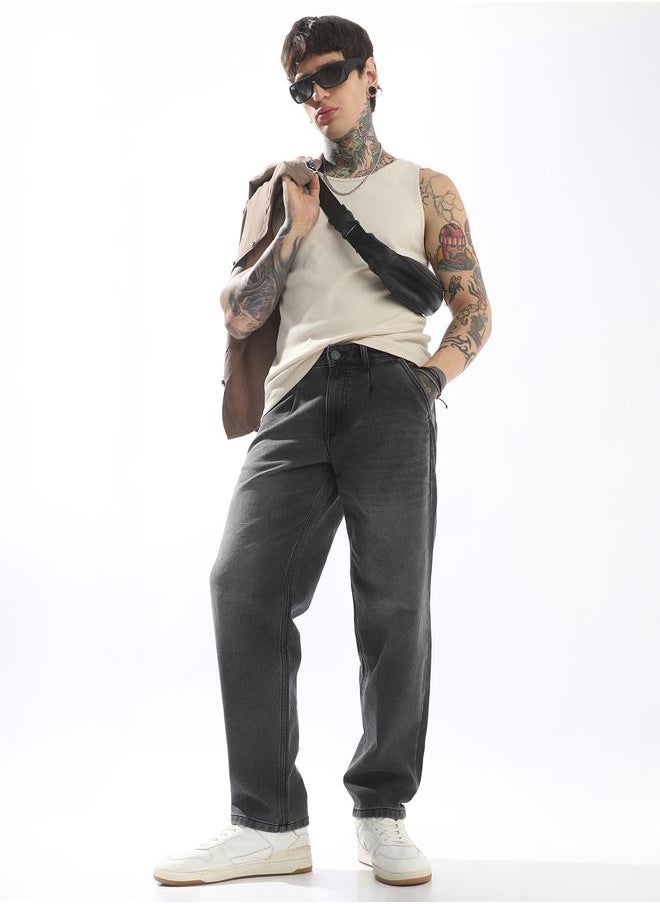 Men Comfort Relaxed Tappered Fit Mid-Rise Jeans
