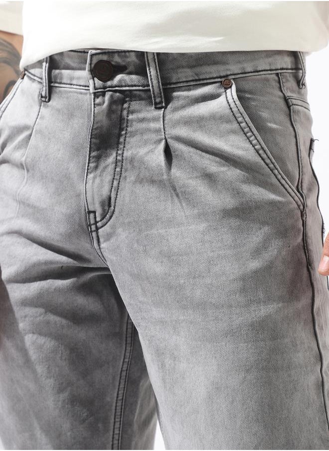 Men Comfort Relaxed Tappered Fit Mid-Rise Jeans