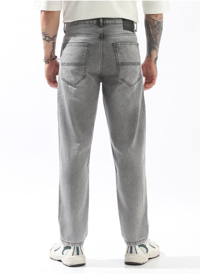 Men Comfort Relaxed Tappered Fit Mid-Rise Jeans
