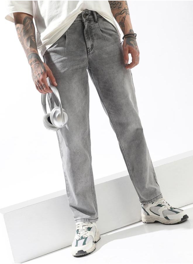 Men Comfort Relaxed Tappered Fit Mid-Rise Jeans