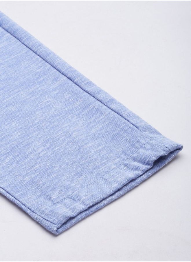 Men Slim Fit Solid Mid-Rise Elasticated Linen Jogger Trouser