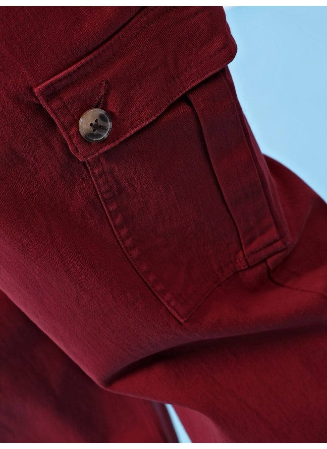 Rumba Red Men Plus Fit Casual Solid Regular Joggers