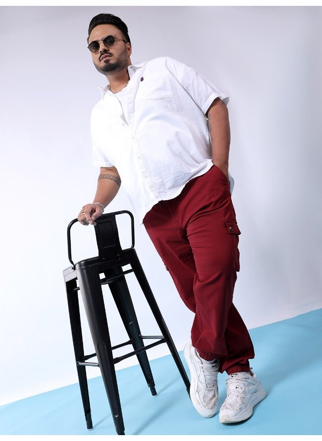 Rumba Red Men Plus Fit Casual Solid Regular Joggers