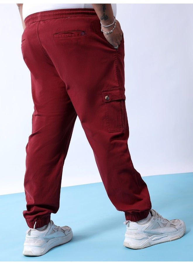 Rumba Red Men Plus Fit Casual Solid Regular Joggers