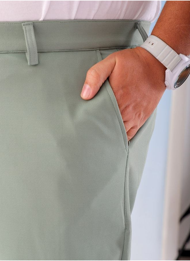 Men Plus Size Regular Fit Self Design Mid-Rise Stretchable Chino Joggers