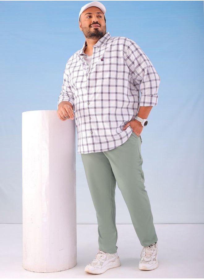 Men Plus Size Regular Fit Self Design Mid-Rise Stretchable Chino Joggers