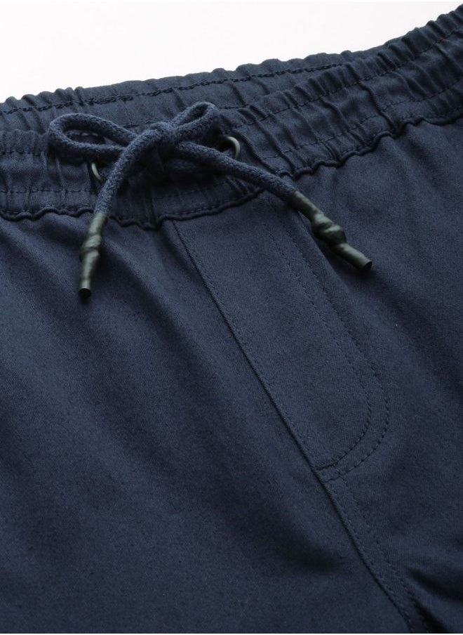Men Slim Fit Solid Mid-Rise Stretchable Chino Joggers