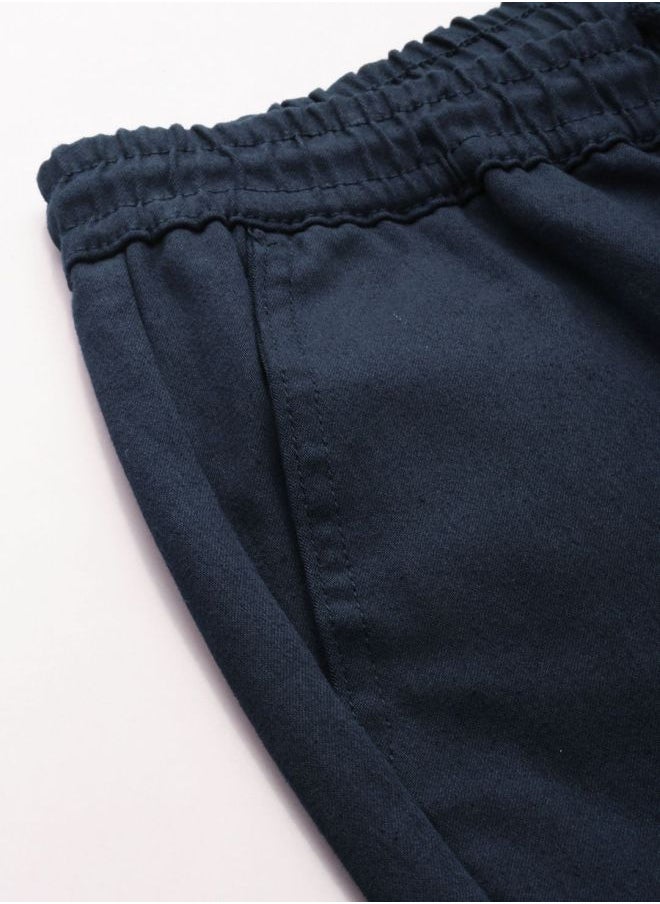 Men Slim Fit Solid Mid-Rise Stretchable Chino Joggers